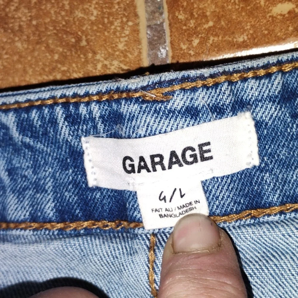 GARAGE Button fly Denim mini skirt size L - Picture 3 of 4